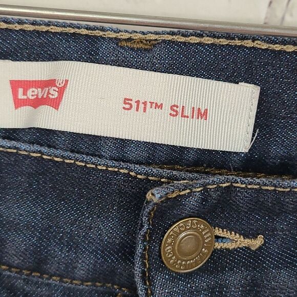 LEVI'S 511 Slim Fit Blue Jeans Distressed Stretch Denim Boys 16 Regular 28x28 - Picture 5 of 9